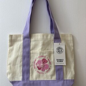 Hawaii Aloha - Tote Bag with Lavender Straps